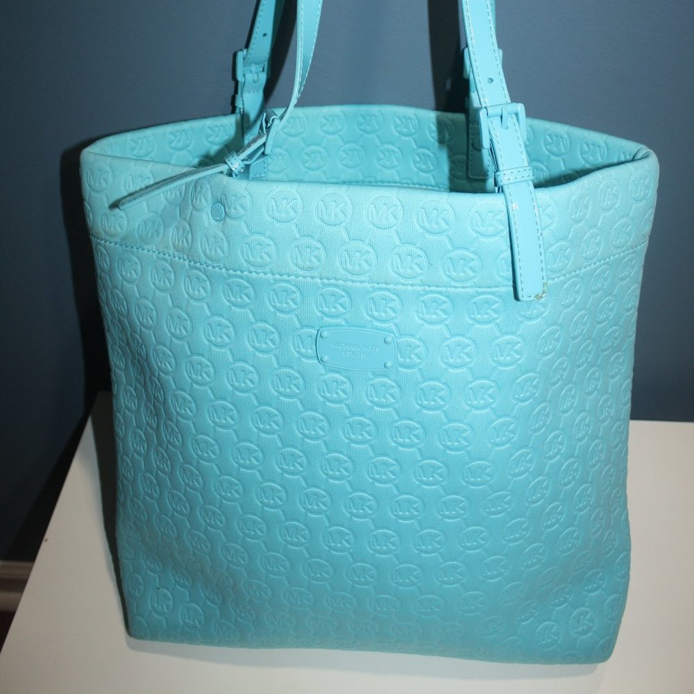 Michael Kors aqua neoprene tote